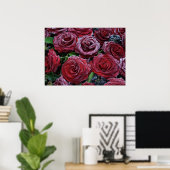 Poster Roses rouges foncés gelées sur une tombe (Bureau à domicile)