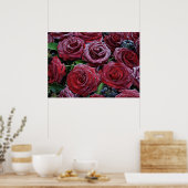 Poster Roses rouges foncés gelées sur une tombe (Cuisine)