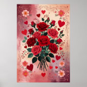 Poster Roses Rouges, la Saint-Valentin, (Devant)