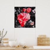 Poster Roses rouges romantiques (Cuisine)