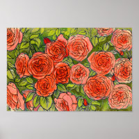 Roses rouges, Vert Feuille Rose Jardin Fleur d'été