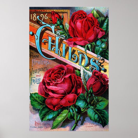 Poster Roses rouges vintages (Devant)