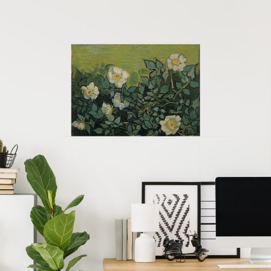 Poster Roses sauvages par Vincent van Gogh (Bureau à domicile)
