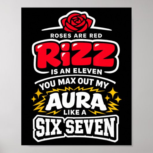 Poster Roses sont rouges six sept Brainrot Saint Valentin (Devant)