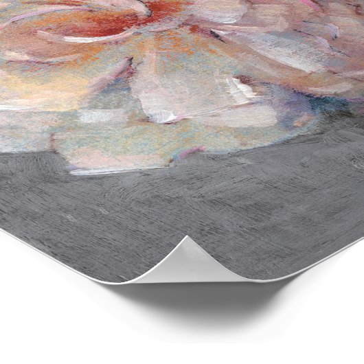 Poster Roses sur Grey (Coin)