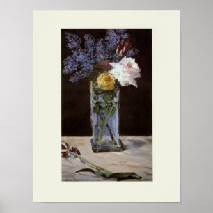 Poster Roses, Tulips, & Lilacs in a Crystal Vase