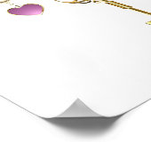 Poster Roses turquoise avec touches (Coin)