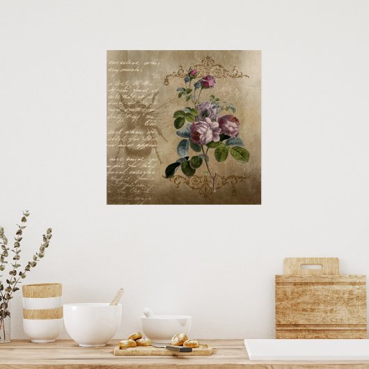 Poster Roses vintages (Cuisine)
