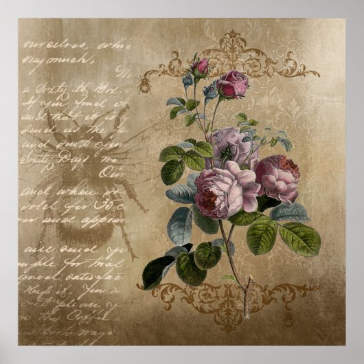 Poster Roses vintages (Devant)