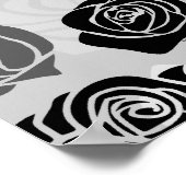 Poster Roses Vintages chic en noir et blanc (Coin)