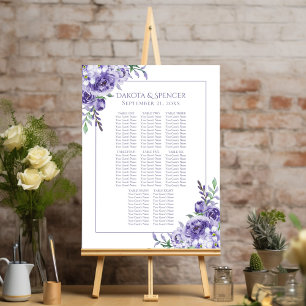 Poster Roses violets   Elégant floral 10 Top Seating Char