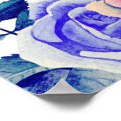 Poster Roses violettes bleues. Plan de table de mariage 1 (Coin)
