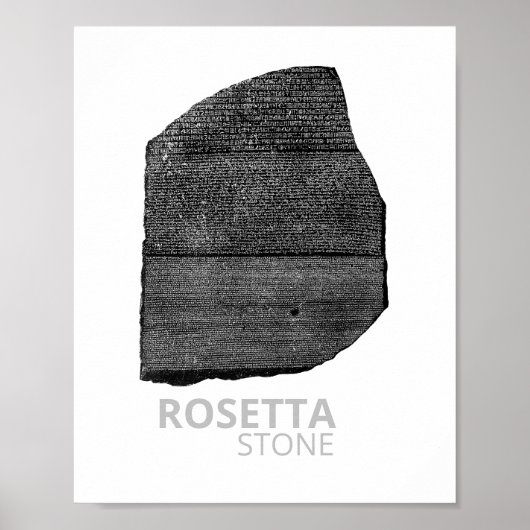 Poster Rosetta Stone pharaon langues d'interprétation clé (Devant)