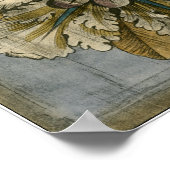 Poster Rosette décorative Demask sur Arrière - plan gris (Coin)