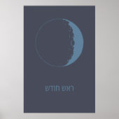 Poster Rosh Chodesh - Nouvelle Lune juive en hébreu (Devant)