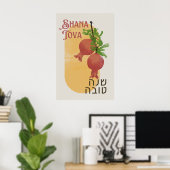 Poster Rosh Hashana Hébreu Shana Tova Nouvel An juif (Bureau à domicile)