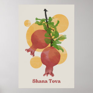 Poster Rosh Hashana Shana Tova Nouvel An juif
