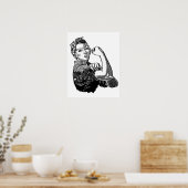 Poster Rosie La Feministe Riveter (Version Solid-Fill) (Cuisine)