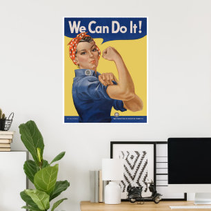 Poster Rosie la riveteuse patriotique vintage, Nous pouvo