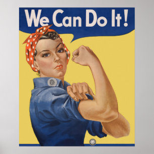 Poster Rosie la riveteuse patriotique vintage, nous pouvo