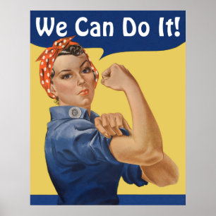 Poster Rosie la riveteuse patriotique vintage, nous pouvo