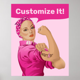 Poster Rosie la riveuse Sensibilisation au cancer du sein