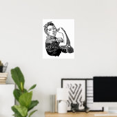 Poster Rosie Le Féministe Riveter (Transparent-No-Fill) (Bureau à domicile)