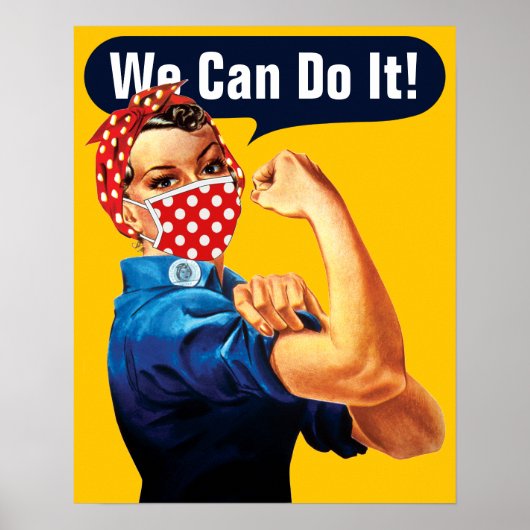 Poster Rosie Le Riveter Avec Masque - Ajoutez Votre Propr (Devant)