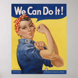 Poster Rosie le Riveter Des femmes fortes dans la main-d'