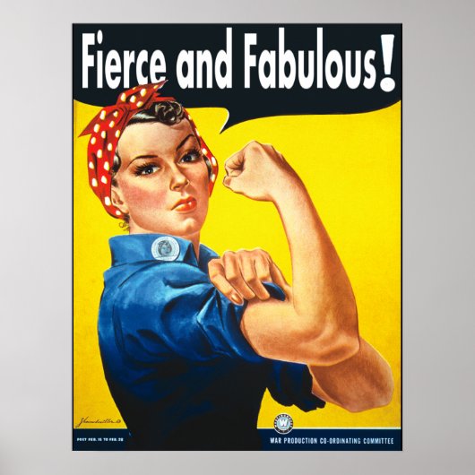 Poster Rosie Le Riveter Fierce et Fabulous (Devant)