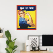 Poster Rosie Riveter avec Personnaliser Texte (Bureau à domicile)