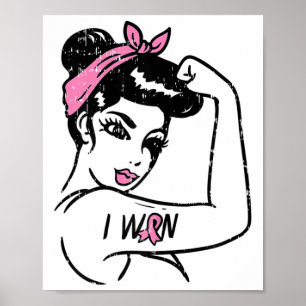 Poster Rosie Riveter J'Ai Gagné Sensibilisation Cancer Du