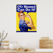 Poster Rosie Riveter "(______) Peut Le Faire !" (Cuisine)