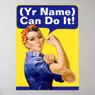 Poster Rosie Riveter "(______) Peut Le Faire !"