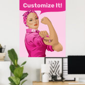 Poster Rosie, Riveter Sensibilisation au cancer du sein (Bureau à domicile)