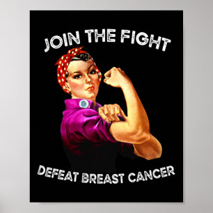 Poster Rosie The Riveter Defeat Sensibilisation au cancer