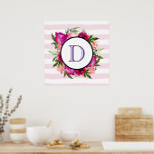 Poster Rosier rose et bouquet floral de crapaud (Cuisine)