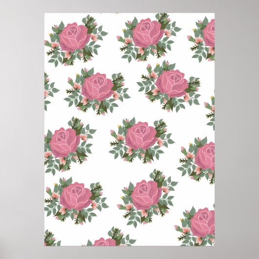Poster Rosier traditionnel bouquet (Devant)