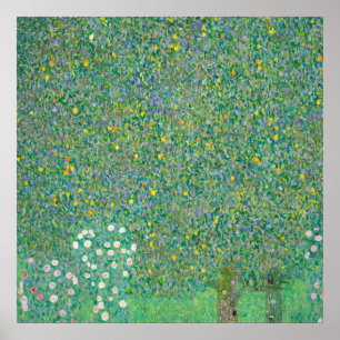 Poster Rosiers sous les arbres par Gustav Klimt