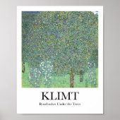 Poster Rosiers sous les arbres par Gustav Klimt (Devant)