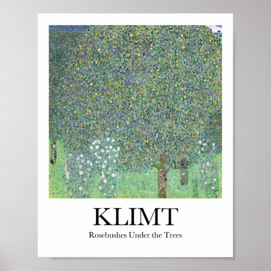 Poster Rosiers sous les arbres par Gustav Klimt (Devant)