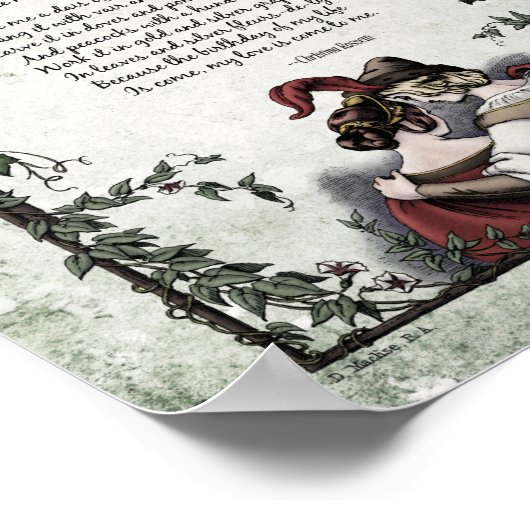 Poster Rossetti "Amour" poème d'art victorien 8x10 (Coin)