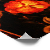Poster ROSSIGNOL AVEC ROSES, Rouge Noir Jaune (Coin)