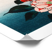 Poster Rossignol sur branche de camélia, Hiroshige (Coin)