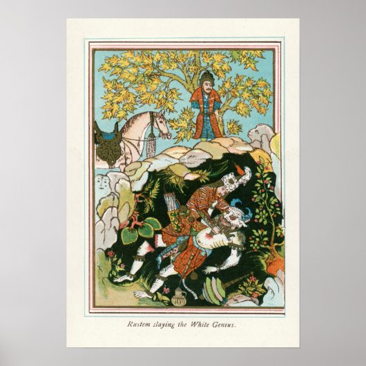 Poster Rostam tuant le génie blanc (Devant)