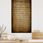 POSTER ROSTER DES CITOYENS NOTABLES EN BOIS MORT (Cuisine)