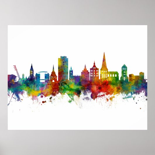 Poster Rostock Allemagne Skyline (Devant)