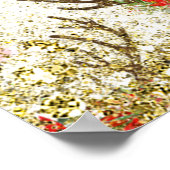 Poster Rosy Cheeks Gold Eyes Floral Reindeer Party Banniè (Coin)