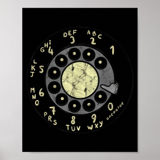 Poster Rotary Dial Vintage Old Phones Numbers (Devant)