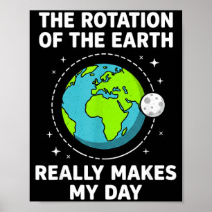 Poster Rotation amusante de la terre qui fait ma journée
